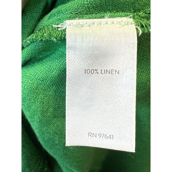 J.Jill Rainforest Linen Seamed V-Neck Midi Dress Women’s Size Small Green Chic - Picture 6 of 7